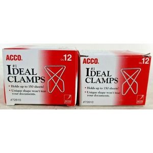 Ideal Clamps Steel Wire Large, 2-5/8" Silver 12/Box (ACC72610) 2 Boxes by Acco